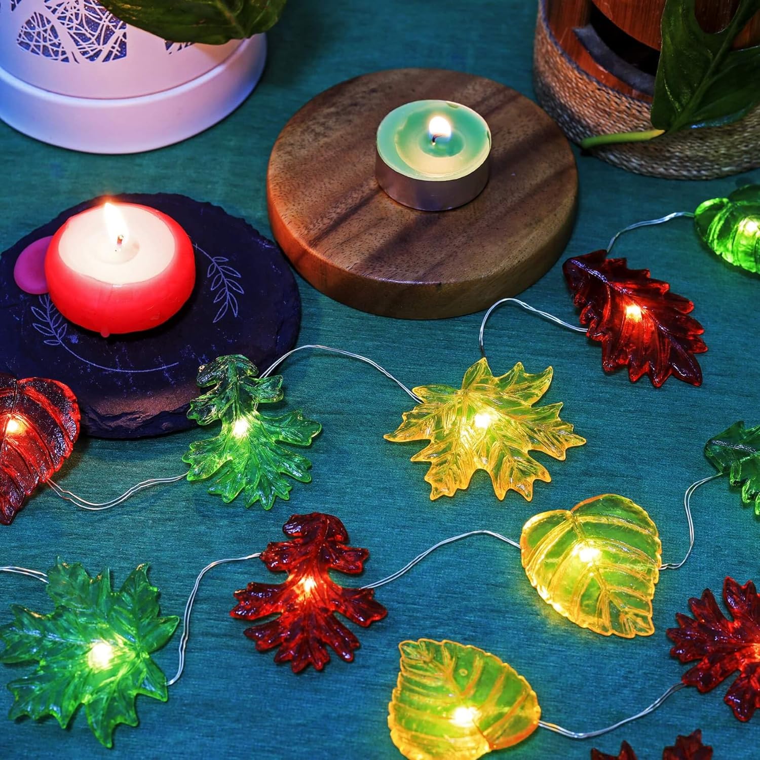 Solar Lights for Outside Fall leaf string Lights